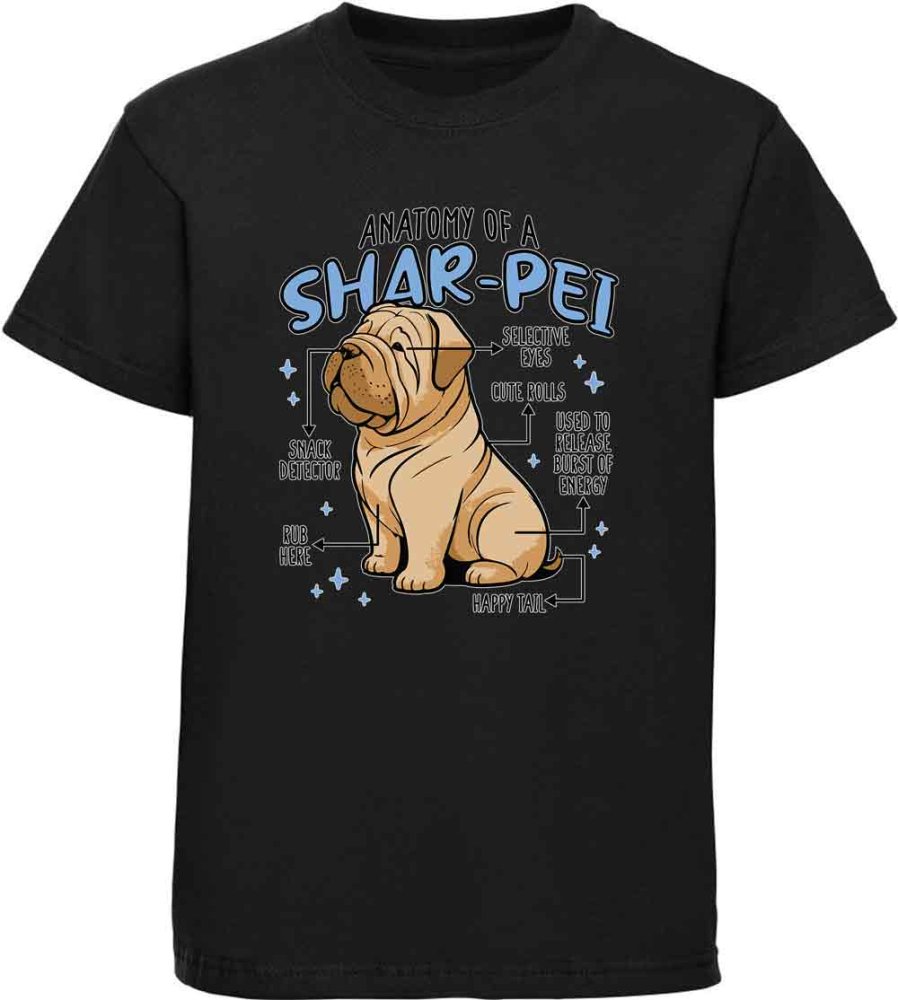 Printed Kids T-Shirt Dog - Sharpei Anatomy